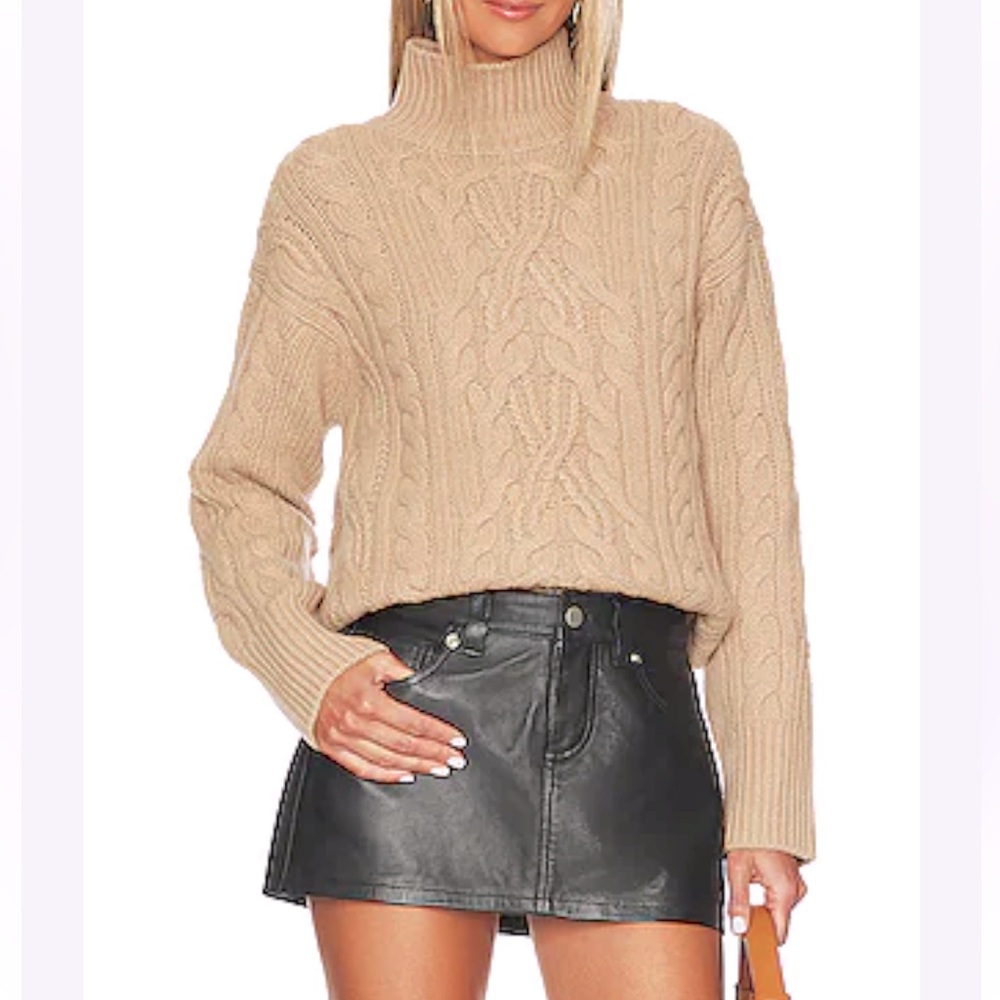 VINCE Camel Wool And Cashmere Blend Cable Knit Sweater - Picture 1 of 4